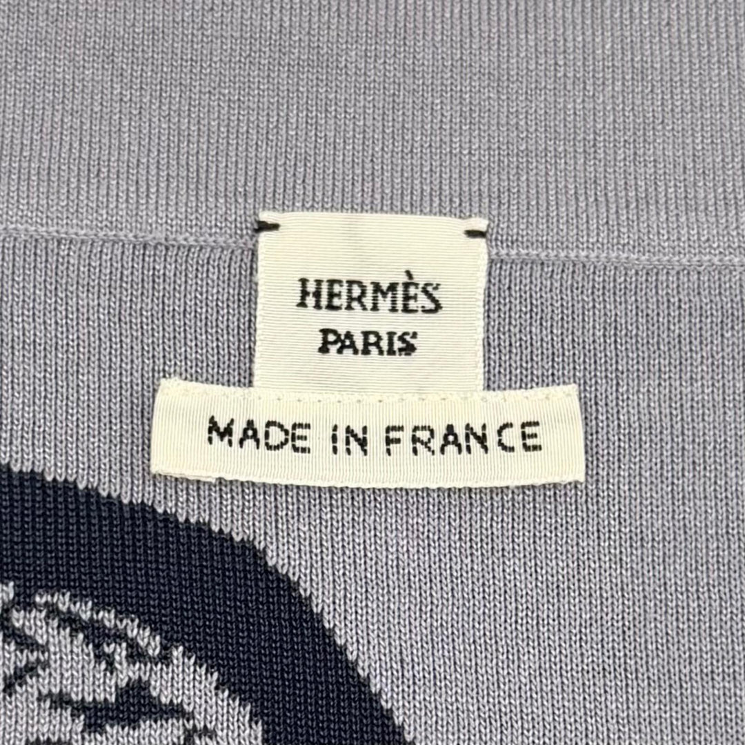 Pristine HERMES knit Brides de Gala ceremonial bridle Navy Rayon 38 5E2686DA