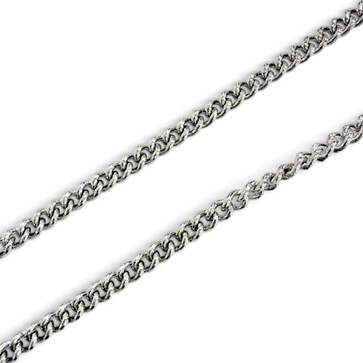 Excellent CHANEL CC Logo COCO Mark Crystal Cube Necklace Pendant Silver B25C