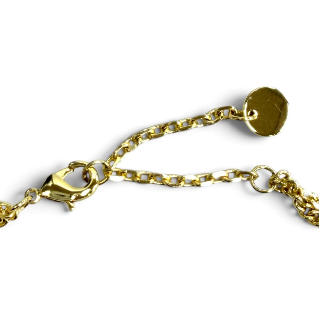 Excellent DIOR Necklace Petit CD Double Necklace Rhinestone Star Charm gold