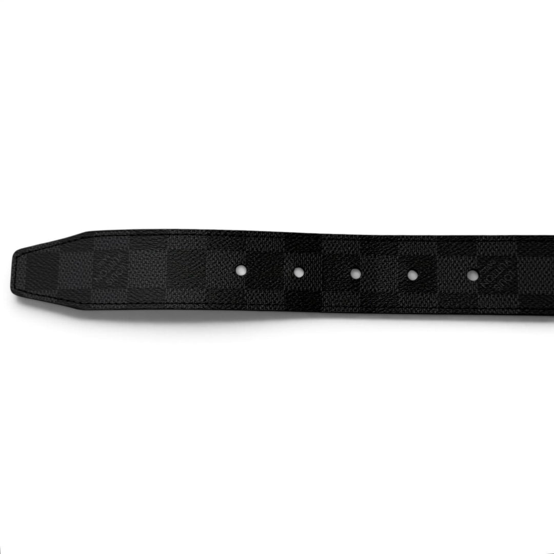 Excellent LOUIS VUITTON Belt Pont Neuf 35MM Damier Grafitte black