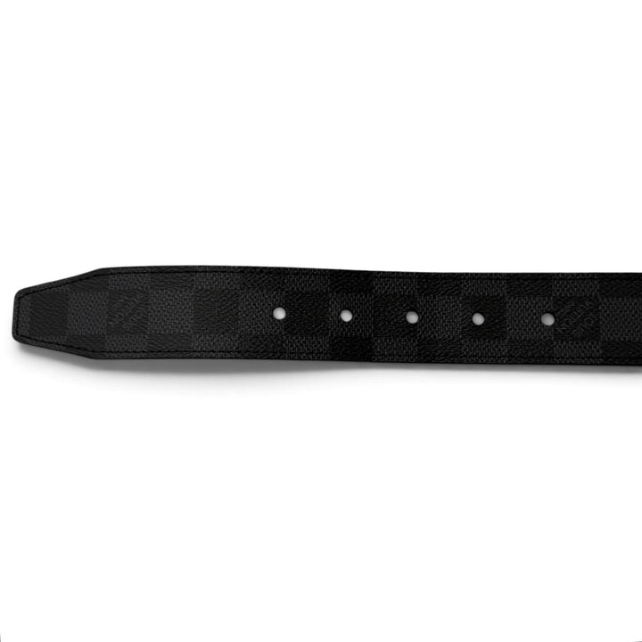Excellent LOUIS VUITTON Belt Pont Neuf 35MM Damier Grafitte black