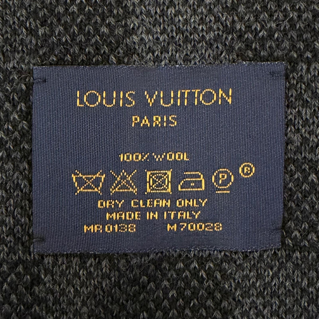 Great LOUIS VUITTON Scarf Echarpe Petit Damier black wool