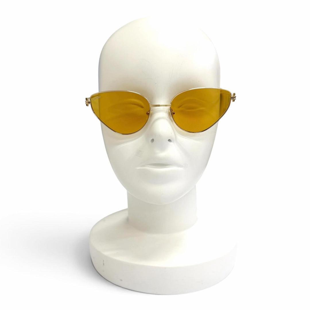 Pristine Cartier sunglasses Première de Cartier 2C Decor Cat's Eye gold CT0155S