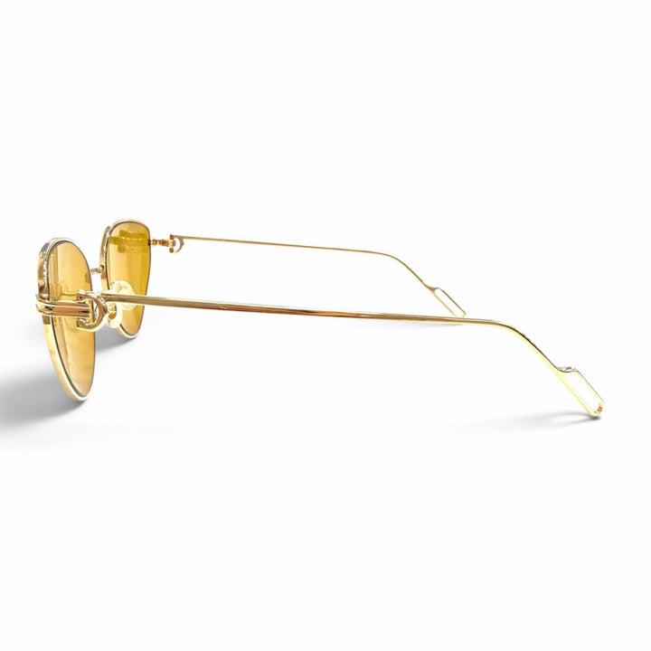 Pristine Cartier sunglasses Première de Cartier 2C Decor Cat's Eye gold CT0155S