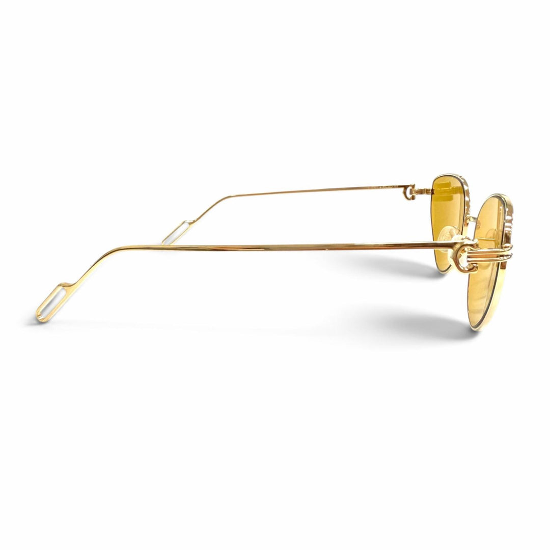 Pristine Cartier sunglasses Première de Cartier 2C Decor Cat's Eye gold CT0155S
