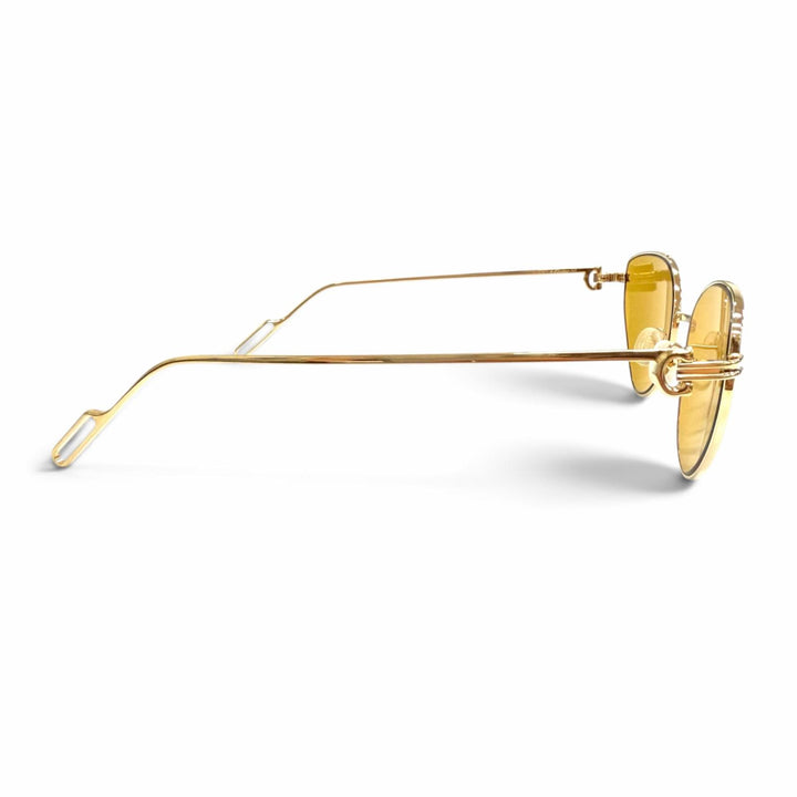 Pristine Cartier sunglasses Première de Cartier 2C Decor Cat's Eye gold CT0155S