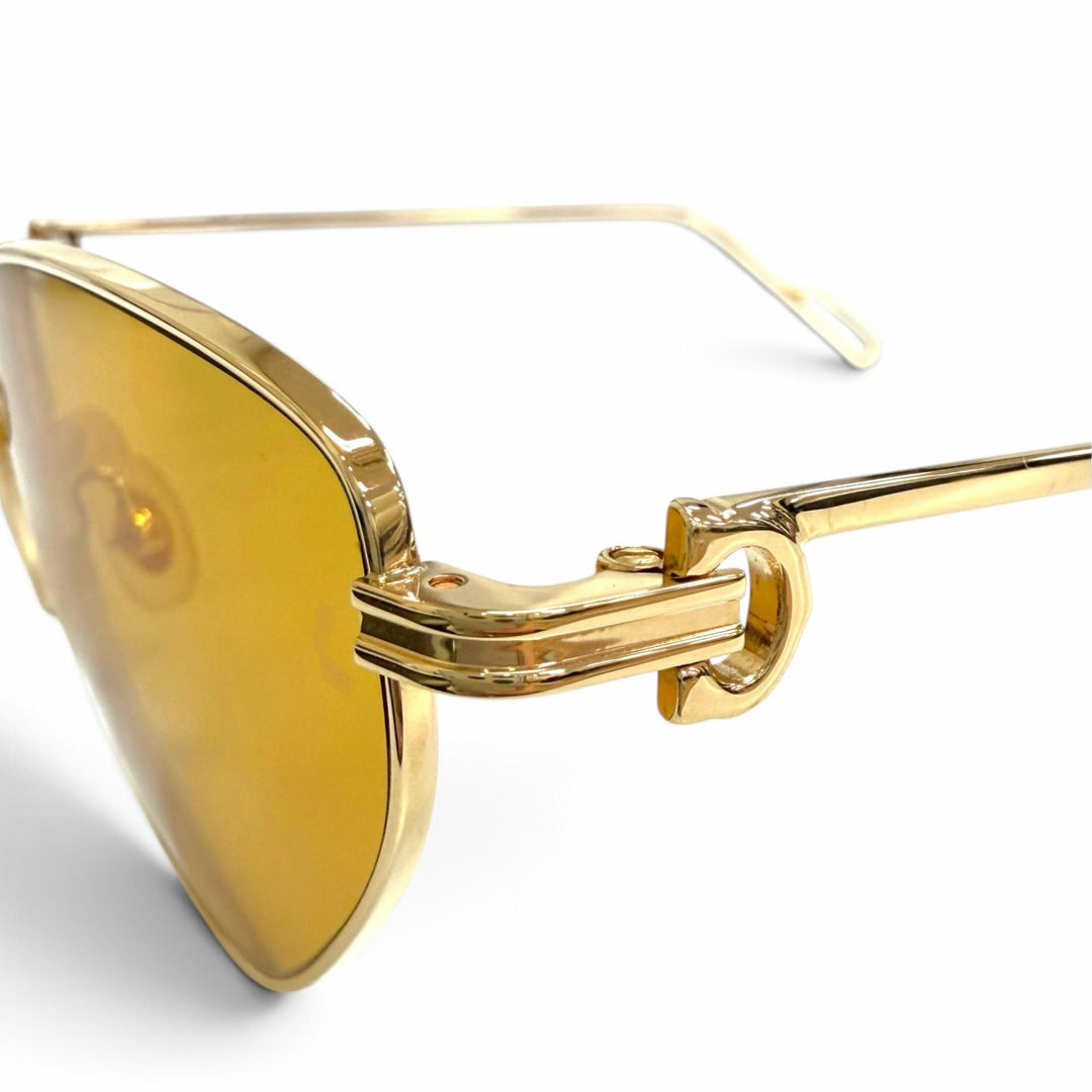 Pristine Cartier sunglasses Première de Cartier 2C Decor Cat's Eye gold CT0155S