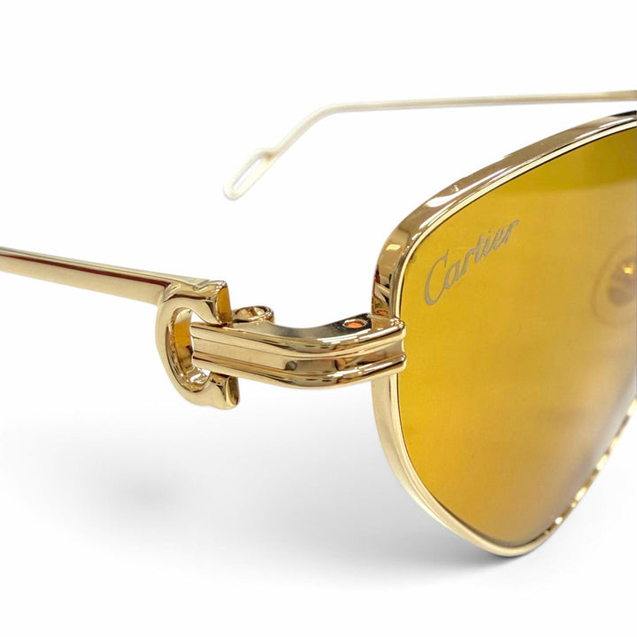 Pristine Cartier sunglasses Première de Cartier 2C Decor Cat's Eye gold CT0155S