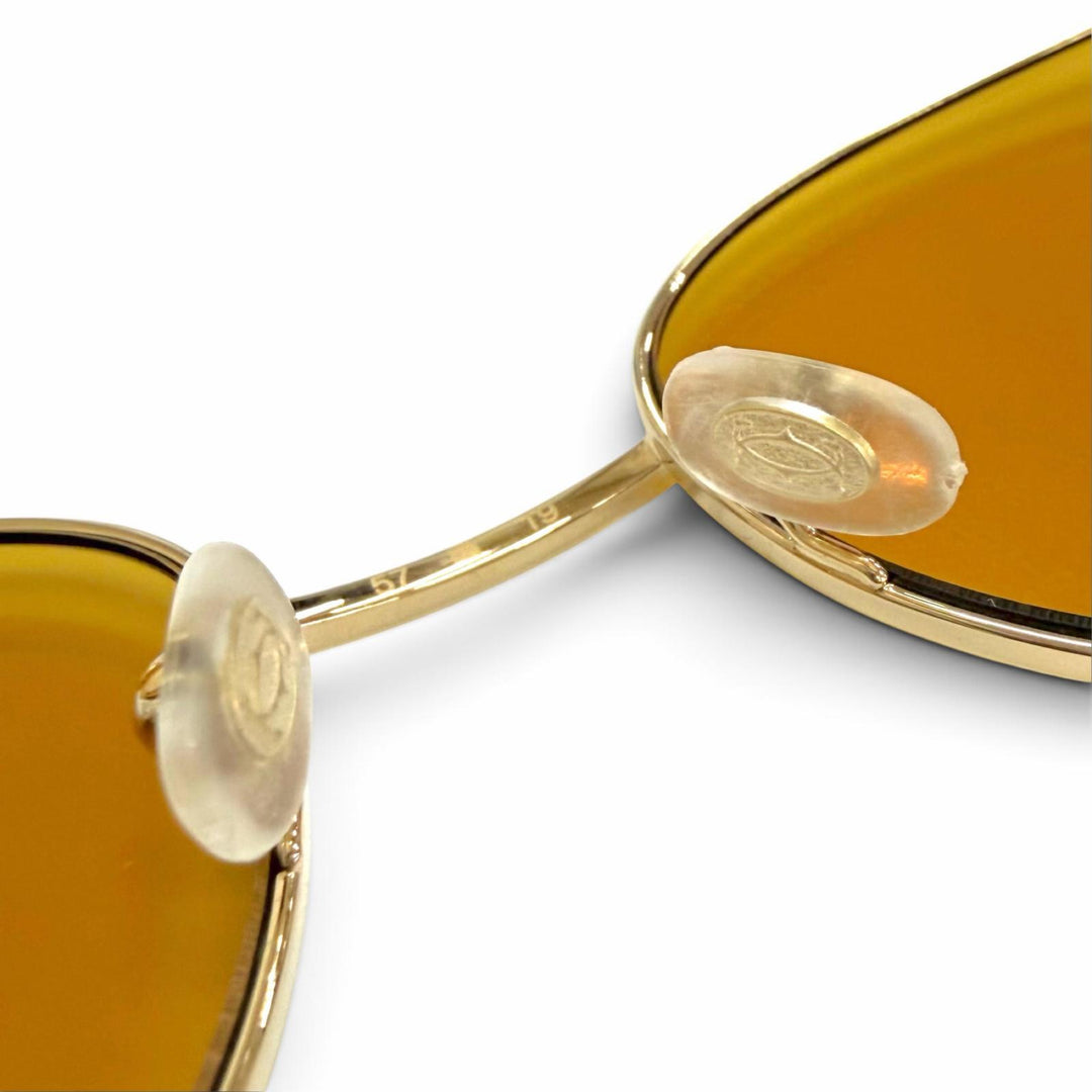 Pristine Cartier sunglasses Première de Cartier 2C Decor Cat's Eye gold CT0155S