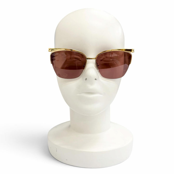 Pristine Cartier sunglasses PANTHERE de Cartier Cat's Eye gold Women CT0124S