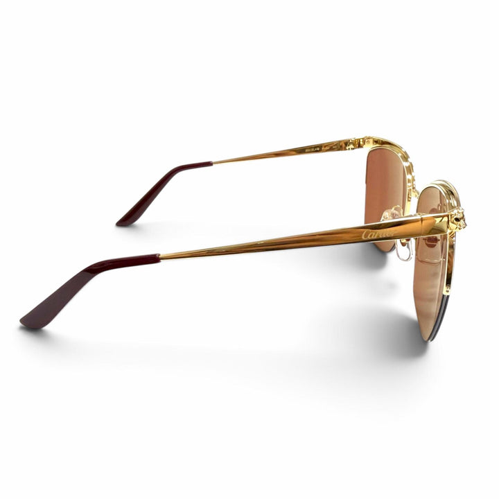 Pristine Cartier sunglasses PANTHERE de Cartier Cat's Eye gold Women CT0124S