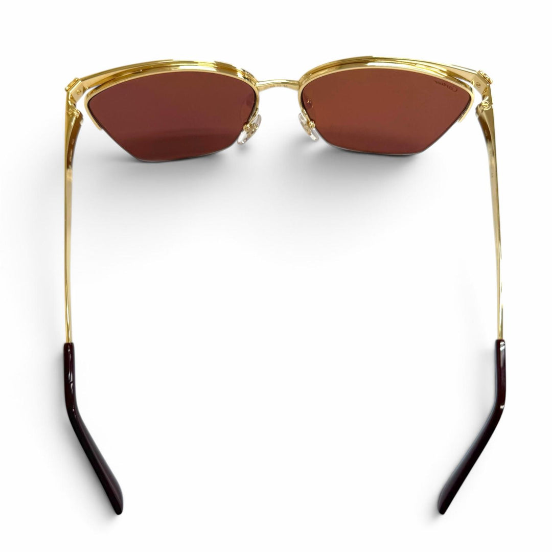 Pristine Cartier sunglasses PANTHERE de Cartier Cat's Eye gold Women CT0124S