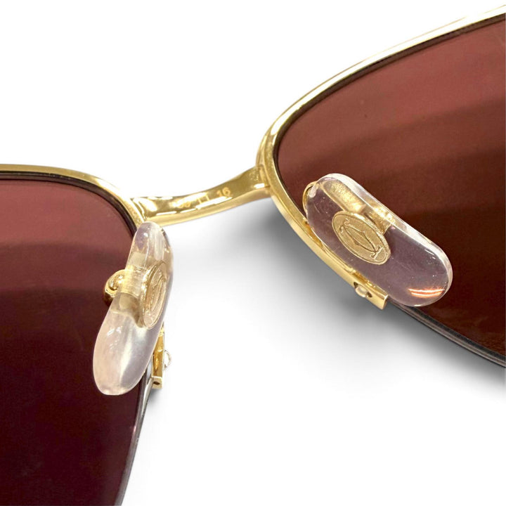 Pristine Cartier sunglasses PANTHERE de Cartier Cat's Eye gold Women CT0124S