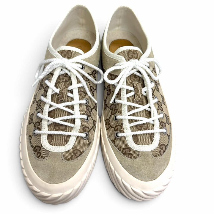 Excellent GUCCI Low cut sneakers beige GG canvas mens 8 738992