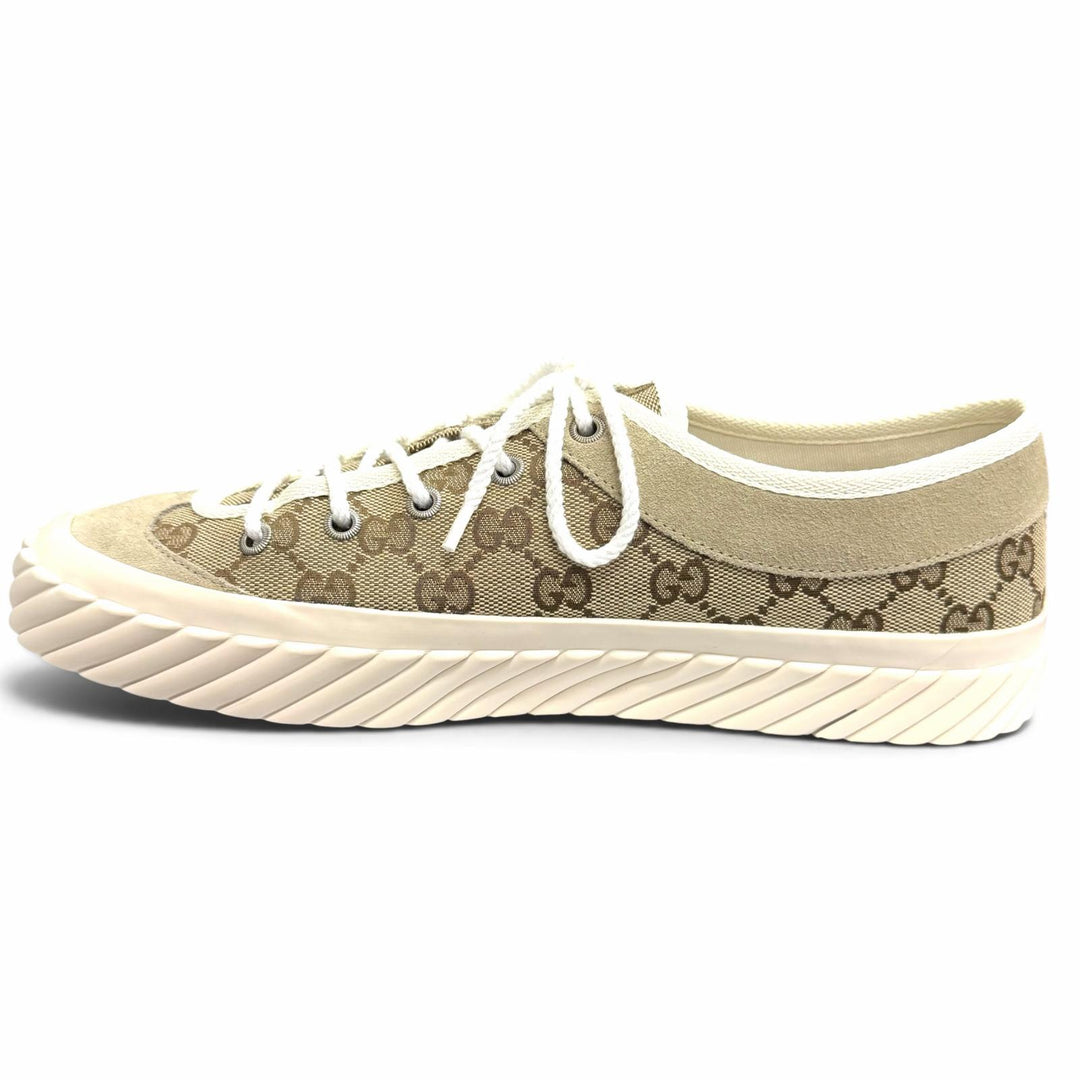Excellent GUCCI Low cut sneakers beige GG canvas mens 8 738992