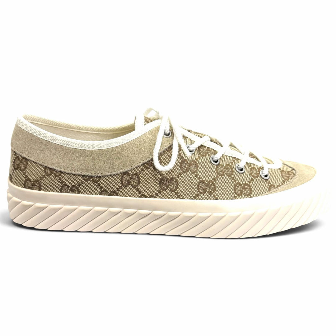 Excellent GUCCI Low cut sneakers beige GG canvas mens 8 738992
