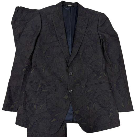 Great DOLCE&GABBANA suit MARTINI Leaf Embroidery Single Navy