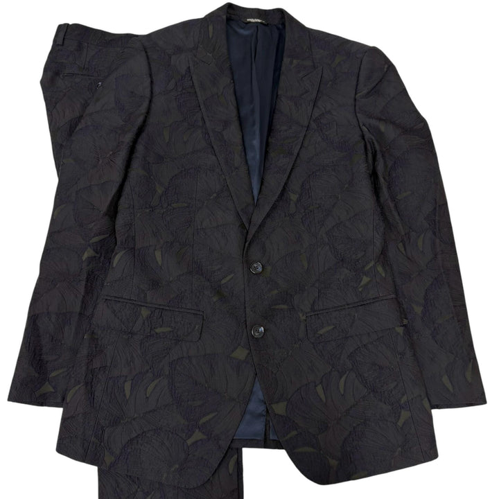 Great DOLCE&GABBANA suit MARTINI Leaf Embroidery Single Navy