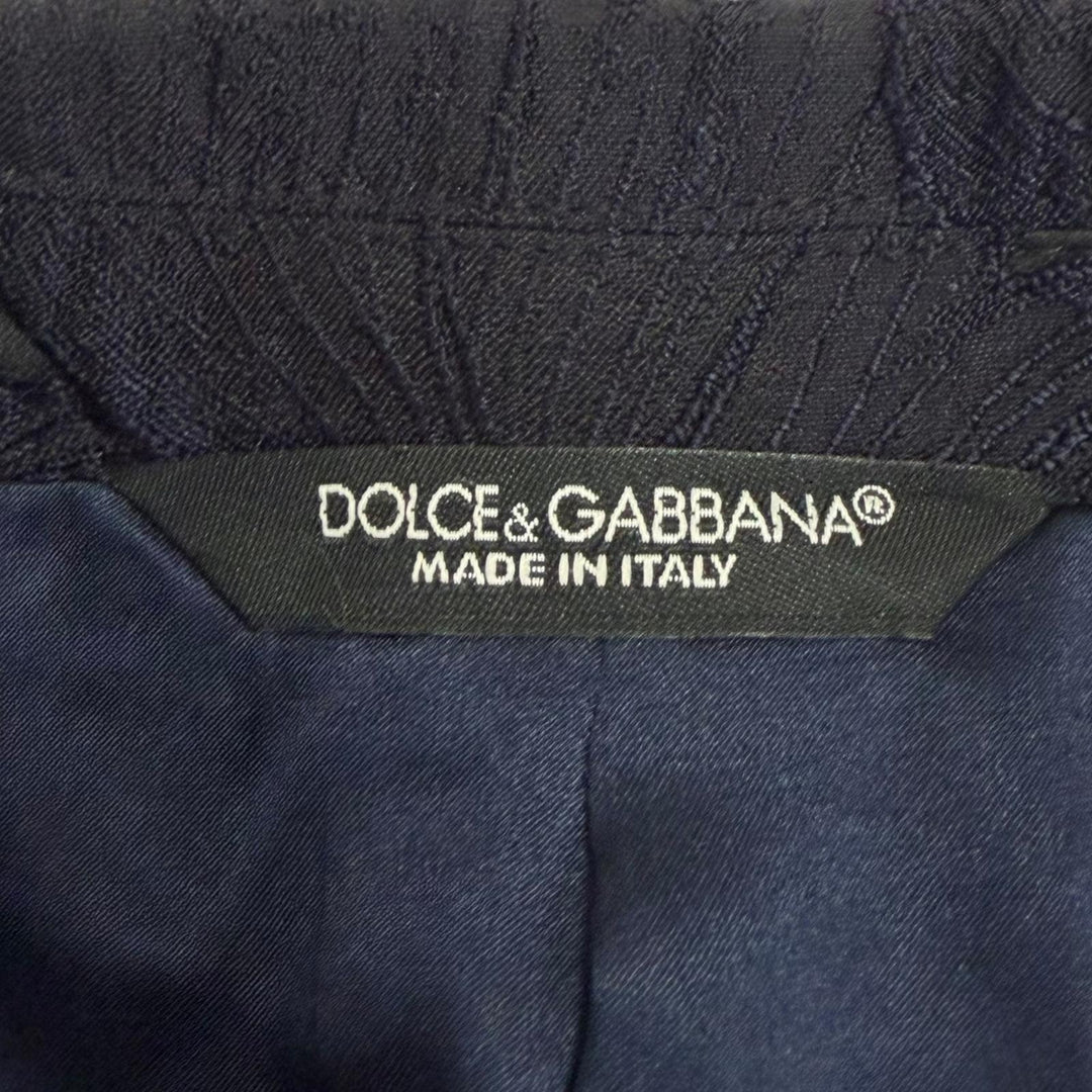 Great DOLCE&GABBANA suit MARTINI Leaf Embroidery Single Navy