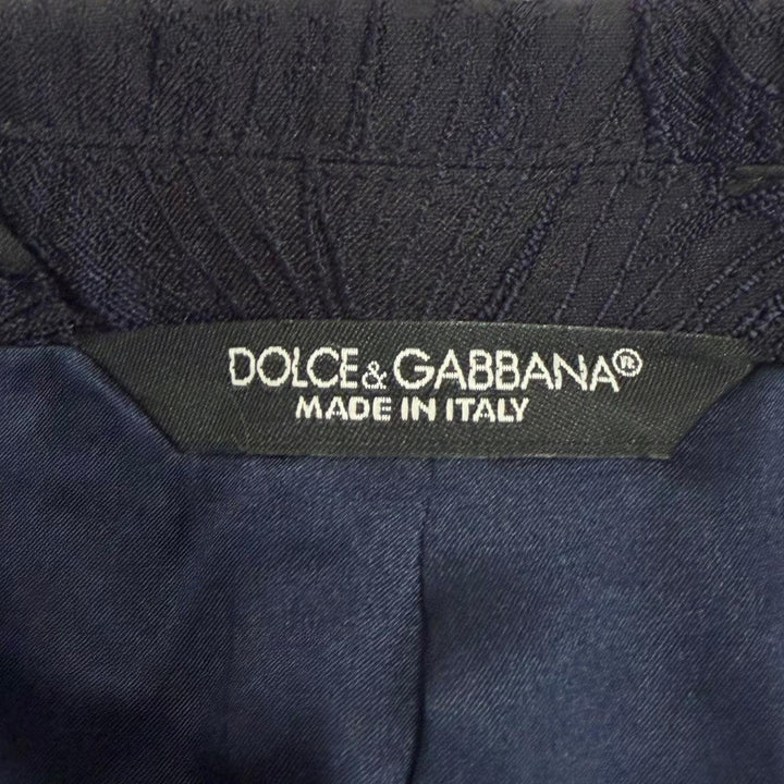 Great DOLCE&GABBANA suit MARTINI Leaf Embroidery Single Navy