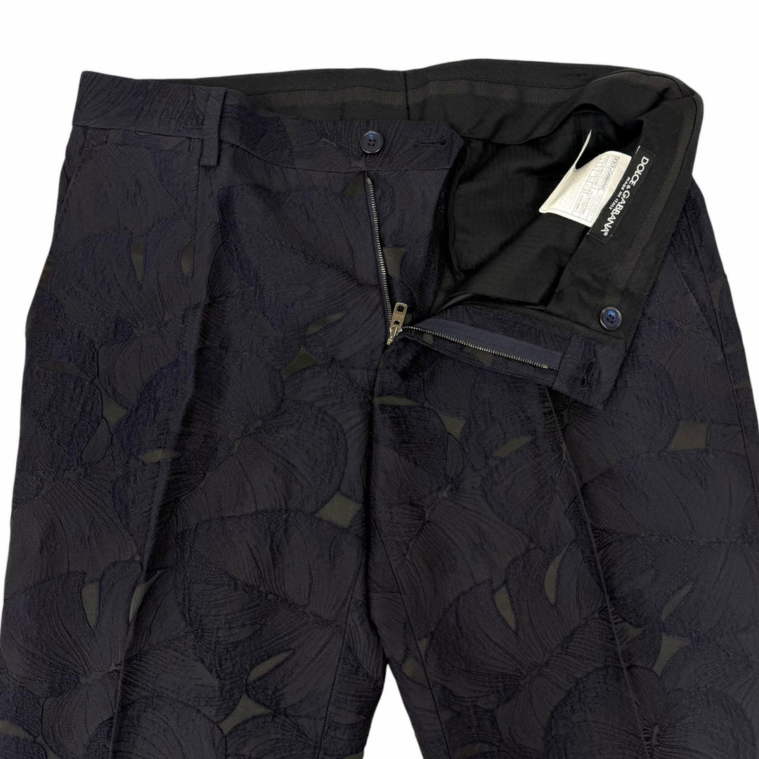 Great DOLCE&GABBANA suit MARTINI Leaf Embroidery Single Navy