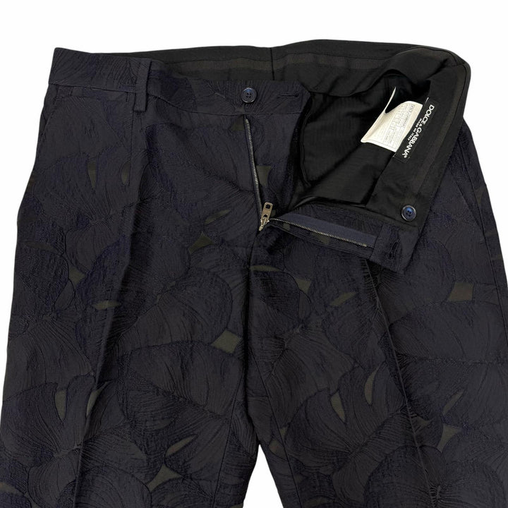 Great DOLCE&GABBANA suit MARTINI Leaf Embroidery Single Navy