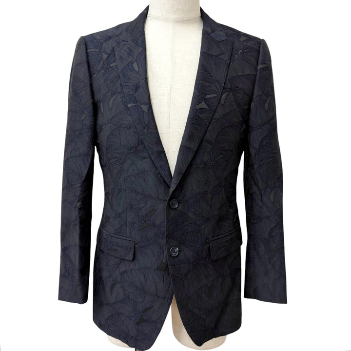 Great DOLCE&GABBANA suit MARTINI Leaf Embroidery Single Navy