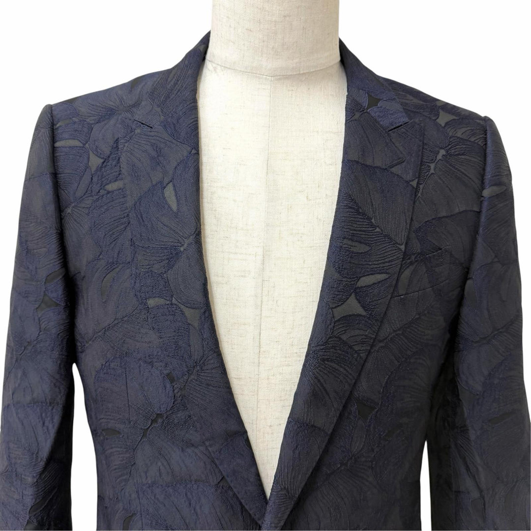 Great DOLCE&GABBANA suit MARTINI Leaf Embroidery Single Navy