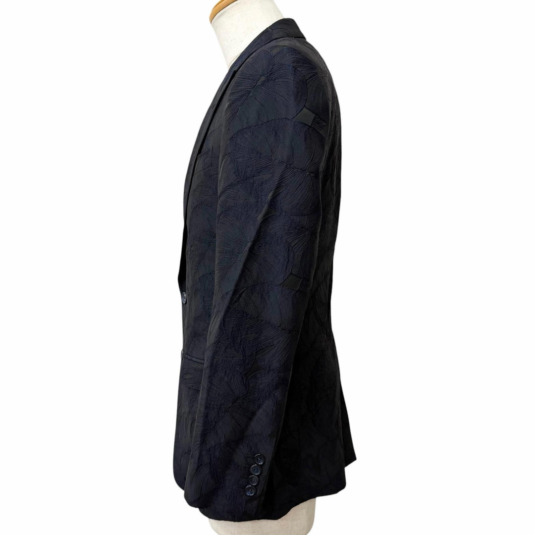 Great DOLCE&GABBANA suit MARTINI Leaf Embroidery Single Navy