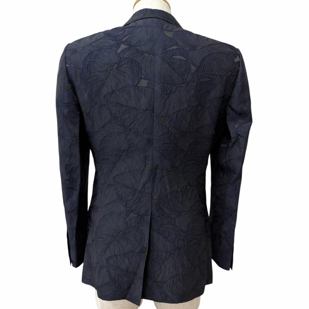 Great DOLCE&GABBANA suit MARTINI Leaf Embroidery Single Navy