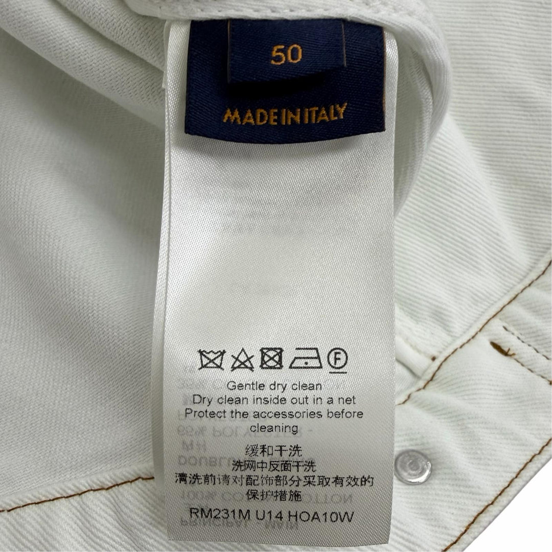 Excellent LOUIS VUITTON Denim Jacket LV spray jeans white