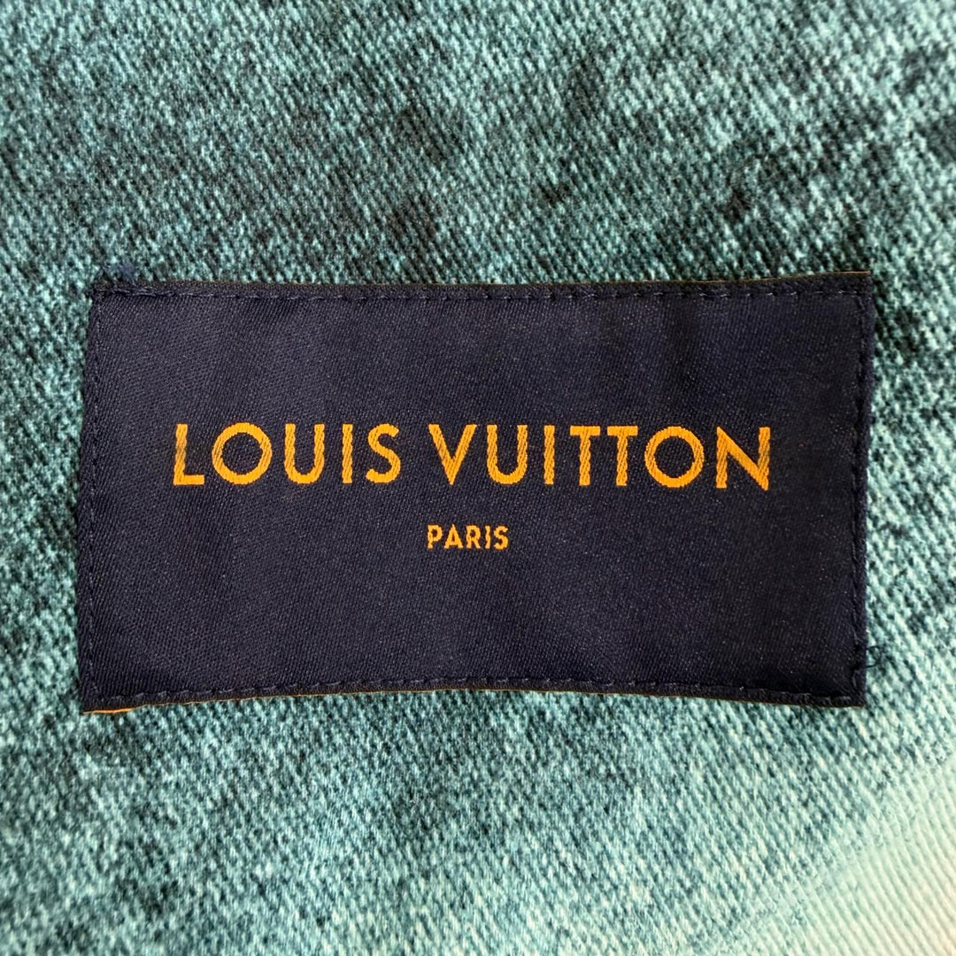 Excellent LOUIS VUITTON Denim Jacket LV spray jeans white