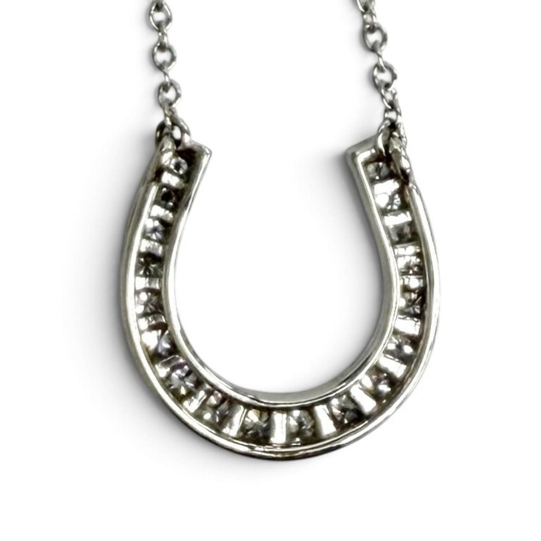Excellent TIFFANY&Co. Necklace Horseshoe Silver PT950 Women