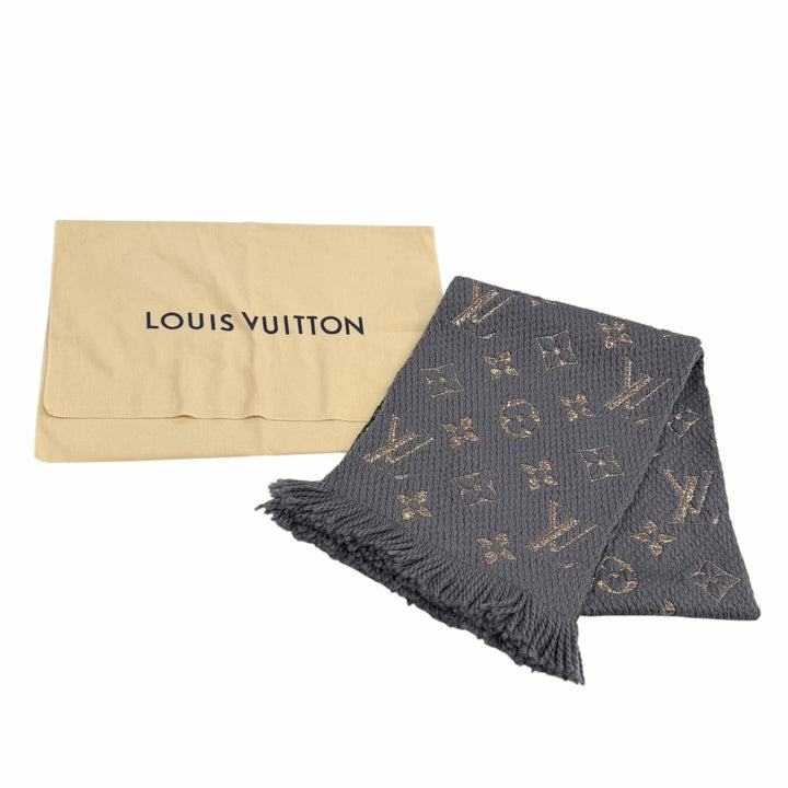 Great LOUIS VUITTON Scarf Escalp Logo Mania Shine wool Women M70467