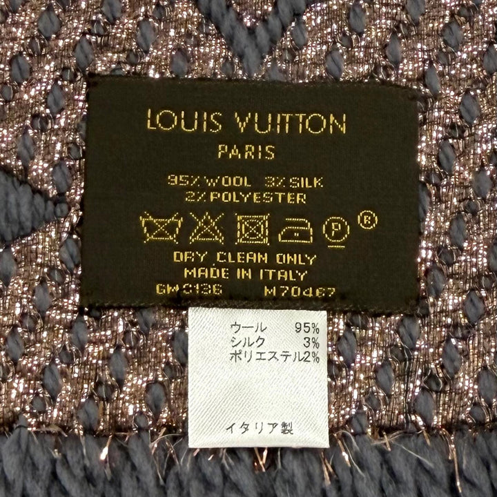 Great LOUIS VUITTON Scarf Escalp Logo Mania Shine wool Women M70467
