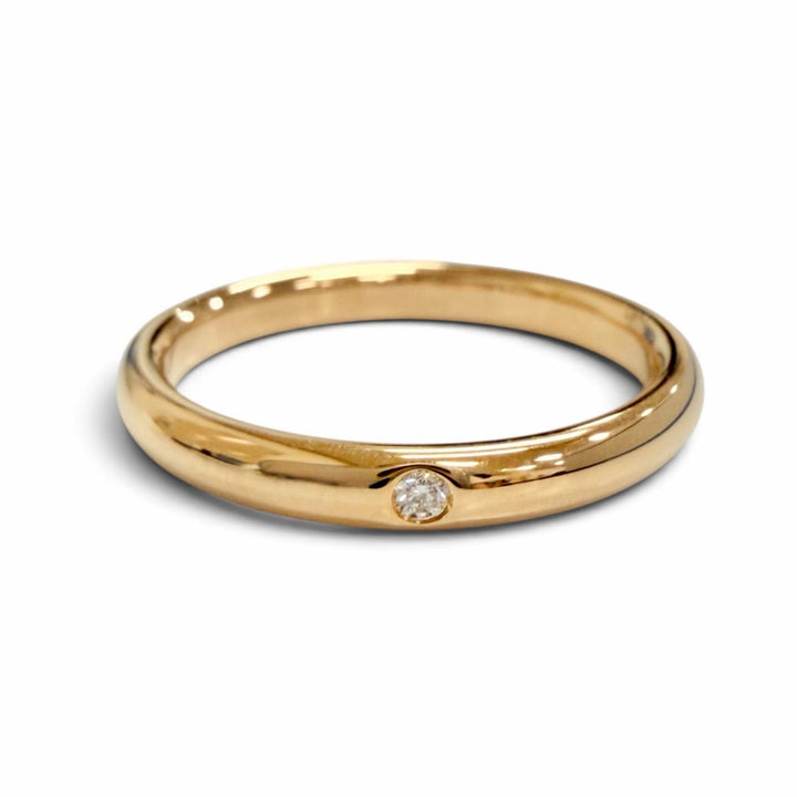 Excellent TIFFANY&Co. Ring ring Stacking band ring Ring with 1 diamond, 750 (PG)