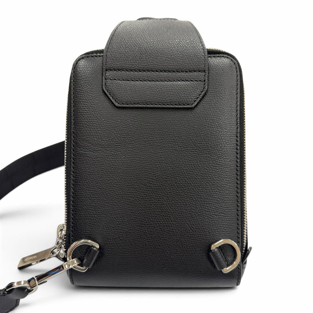 Excellent Valextra Sling bag black Calfskin Leather mens