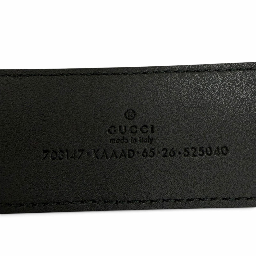 Great GUCCI belt Interlocking G black GG Supreme Women 703147