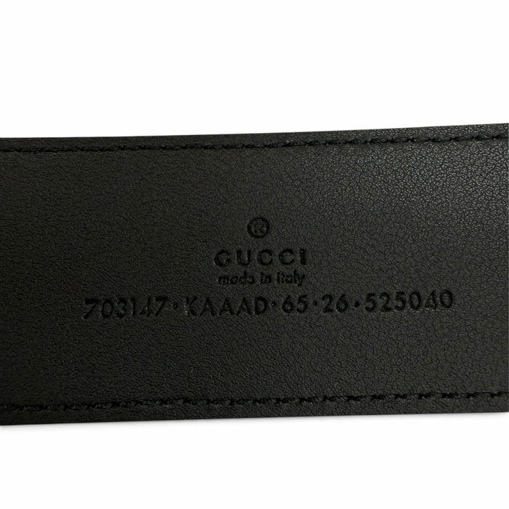 Great GUCCI belt Interlocking G black GG Supreme Women 703147