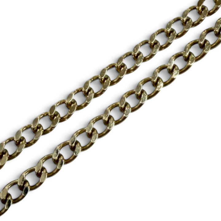 Great CHANEL Necklace COCO Mark Rhinestone Chain gold Women D21B