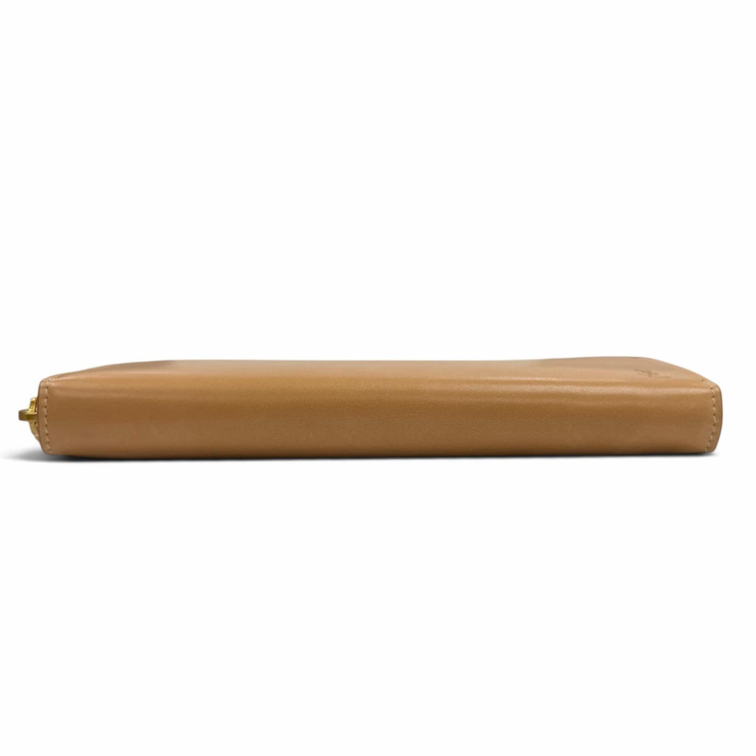 Pristine SAINT LAURENT PARIS Purse light brown leather Women 687054