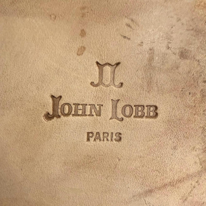 Great John Lobb Dress shoes V-front plain toe beige Nubuck Leather mens 6