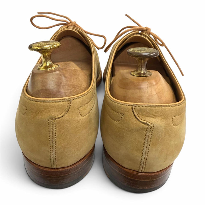 Great John Lobb Dress shoes V-front plain toe beige Nubuck Leather mens 6