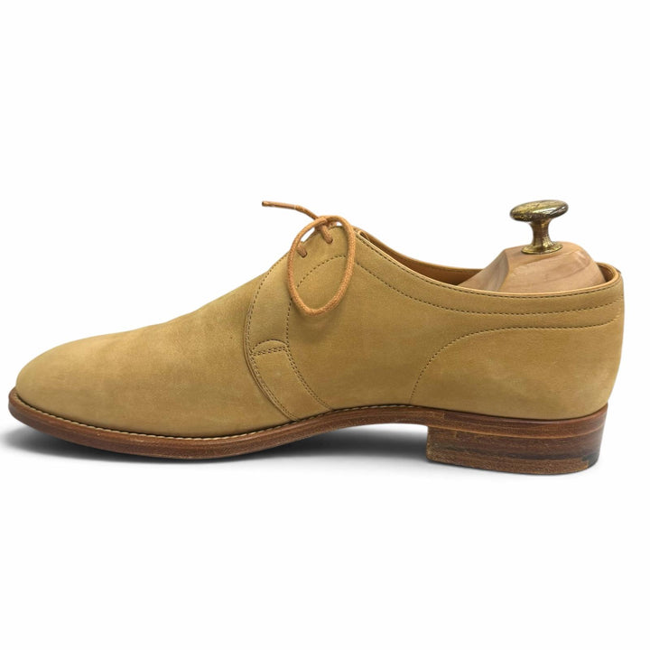 Great John Lobb Dress shoes V-front plain toe beige Nubuck Leather mens 6