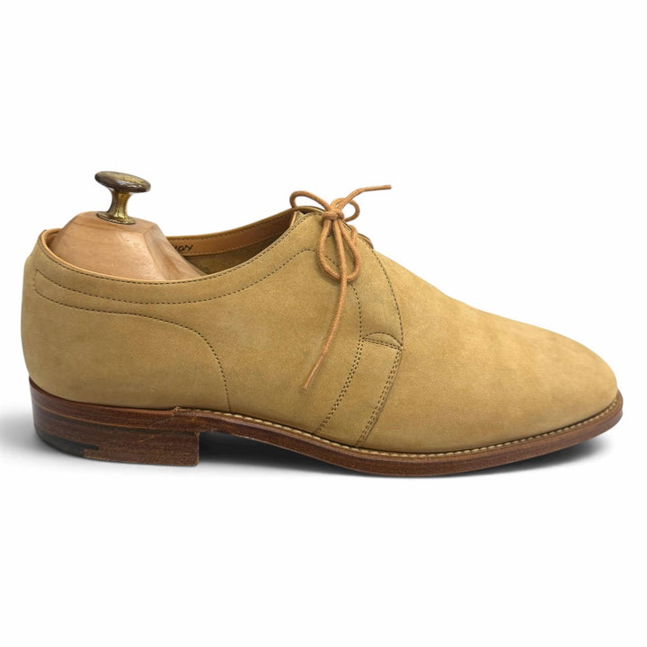 Great John Lobb Dress shoes V-front plain toe beige Nubuck Leather mens 6