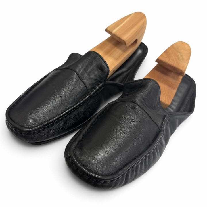 Pristine John Lobb Room shoes slippers black leather mens 41