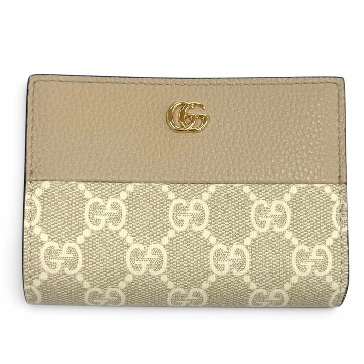 Pristine GUCCI Bifold Wallet Double G Bicolor Small Wallet GG Supreme 841360