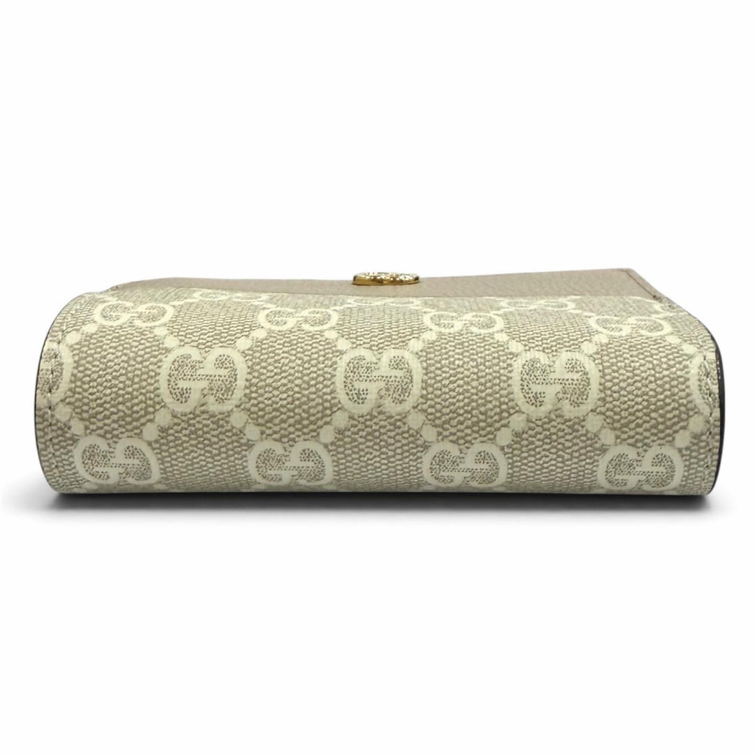 Pristine GUCCI Bifold Wallet Double G Bicolor Small Wallet GG Supreme 841360