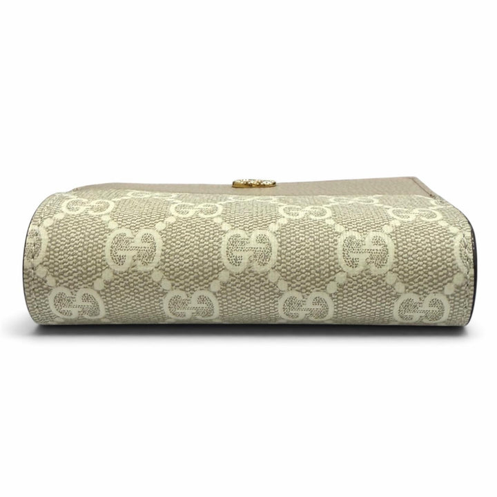 Pristine GUCCI Bifold Wallet Double G Bicolor Small Wallet GG Supreme 841360