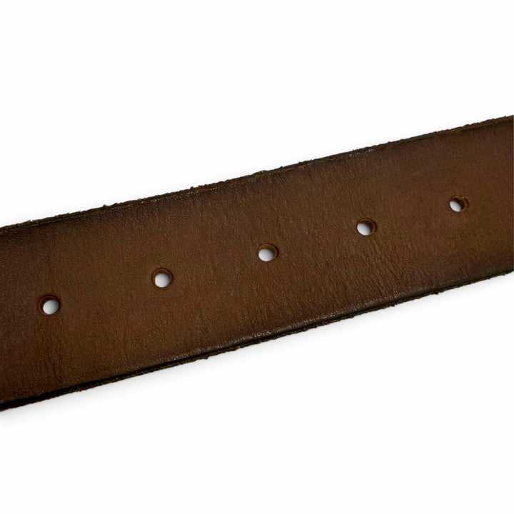 Excellent GUCCI belt Double G Wide Brown leather mens 409416 493949
